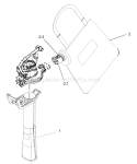 Vacuum Tube And Bag Assembly Diagram and Parts List for 51569 270000001-2709999992007 Toro Leaf Blower / Vacuum