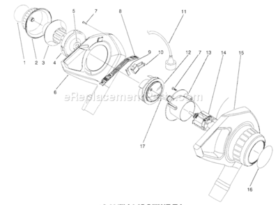 Blower Assembly Diagram and Parts List for 51571 2000001-29999991992 Toro Leaf Blower / Vacuum