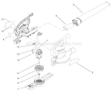 Blower/vacuum Assembly Diagram and Parts List for 51573 240000001-2409999992004 Toro Leaf Blower / Vacuum
