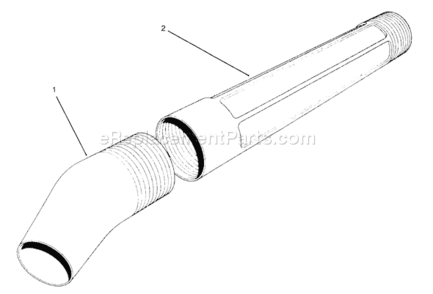 Blower Tube Assembly Diagram and Parts List for 51575 39000001-399999991993 Toro Leaf Blower / Vacuum