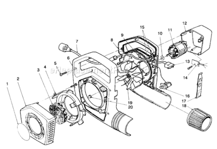 Blower Assembly Diagram and Parts List for 51578 49000001-499999991994 Toro Leaf Blower / Vacuum