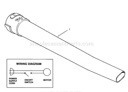 Blower Tube Diagram and Parts List for 51580 49000001-499999991994 Toro Leaf Blower / Vacuum