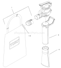 Vacuum Tube And Bag Assembly Diagram and Parts List for 51587 210000001-2109999992001 Toro Leaf Blower / Vacuum