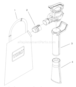 Pages With A Single Line Title Diagram and Parts List for 51587 89000001-899999991998 Toro Leaf Blower / Vacuum