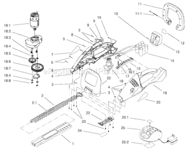 Hedge Trimmer Assembly Diagram and Parts List for 51597 9900001-99999991999 Toro Trimmer
