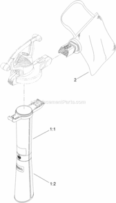 Bag_And_Tube_Assembly Diagram and Parts List for 51609 313000001 - 313999999 Toro Leaf Blower / Vacuum
