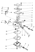 Carburetor Diagram and Parts List for 51613 3000001-3999999 - 1983 Toro Trimmer