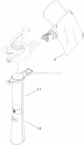 Part Location Diagram of 125-0526 Toro Bag Assembly
