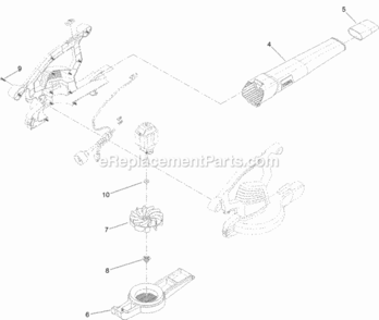 Impeller_And_Tube_Assembly Diagram and Parts List for 51618 315000001 - 315999999 Toro Leaf Blower / Vacuum