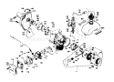 Fuel Tank, Recoil Starter and Clutch Assembly Diagram and Parts List for 51625 0000001-0999999 - 1980 Toro Trimmer