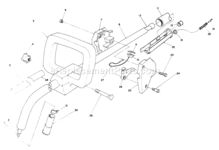 Handle Assembly Diagram and Parts List for 51637 0000001-09999991990 Toro Trimmer
