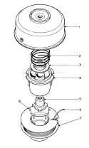 Single Line Tap and Trim Head Diagram and Parts List for 51643 6000001-6999999 - 1986 Toro Trimmer