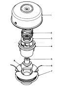 Tap and Trim Head Diagram and Parts List for 51644 5000001-5999999 - 1985 Toro Trimmer