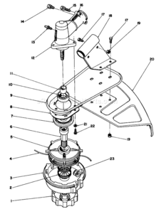 Trimmer Head & Gear Box Assembly Diagram and Parts List for 51645V 1000001-19999991991 Toro Trimmer