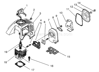 Page F Diagram and Parts List for 51650 2000001-29999991992 Toro Trimmer