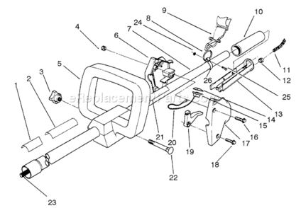 Handle Assembly Diagram and Parts List for 51650 2000001-29999991992 Toro Trimmer
