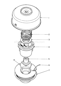 Single Line Bump Feed Cutter Head Diagram and Parts List for 51652 1000001-19999991991 Toro Trimmer
