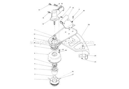 Cutter Head & Gear Box Assembly Diagram and Parts List for 51655 1000001-19999991991 Toro Trimmer