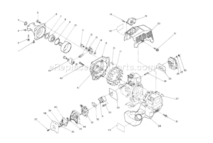 Engine Diagram and Parts List for 51655 1000001-19999991991 Toro Trimmer