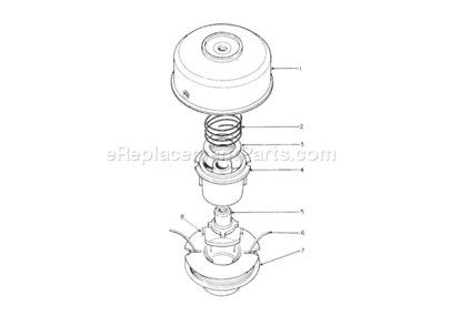 Dual Line Bump Feed Cutter Head Diagram and Parts List for 51675 1000001-19999991991 Toro Trimmer