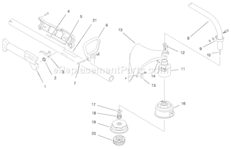 Boom And Trimmer Assembly Diagram and Parts List for 51903 890000001-8999999991998 Toro Trimmer