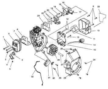 Carburetor & Muffler Assemblies Diagram and Parts List for 51926 79000001-799999991997 Toro Trimmer
