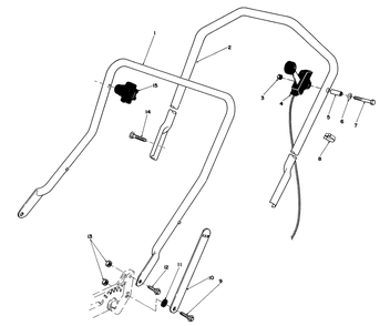 Handle Assembly Diagram and Parts List for 20610 3000001 - 3999999 Toro Lawn Mower