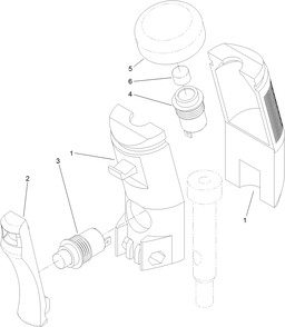 Two-Button Handle Grip Assembly No. 119-4587 Diagram and Parts List for 23208G 400000000 - 401999999 Toro Stump Grinder