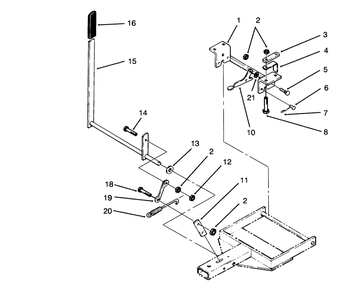 Lift Linkage Assembly Diagram and Parts List for 79351 4900001 - 4999999 Toro Lawn Tractor Accessories