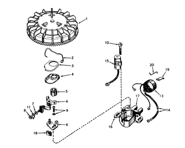 Magneto No. 610793a (Mower Model No. 21658)(Engine No. Tnt 100-10055b) Diagram and Parts List for 21658 8000001 - 8999999 Toro Lawn Mower