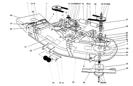 Part Location Diagram of 92-8793 Toro Cutting Deck