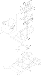 Seat Mounting Assembly Diagram and Parts List for 72951 414086163 - 999999999 Toro Lawn Tractor