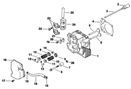 Cylinder Head/Valve/Breather-Engine Kohler Model No. Cv14t-1412 Diagram and Parts List for 30175 20000001 - 29999999 Toro Lawn Tractor Accessories