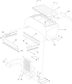 Hood Assembly Diagram and Parts List for 72279TE 410000000-999999999 Toro Lawn Tractor