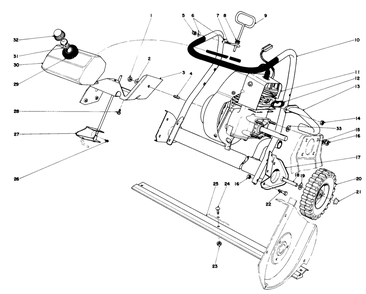 Engine Assembly Diagram and Parts List for 38120 0000001 - 0015000 Toro Snow Blower