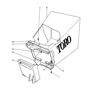 Grass Bag Assembly Diagram and Parts List for 20755 9000001 - 9999999 Toro Lawn Mower