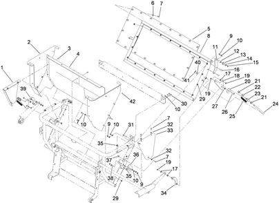 Bagger Mount Assembly Diagram and Parts List for 78566 411400000 - 999999999 Toro Lawn Tractor