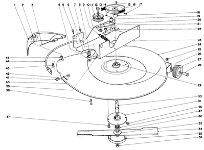 25" Mower Assembly Diagram and Parts List for 57051 9000001 - 9999999 Toro Lawn Tractor