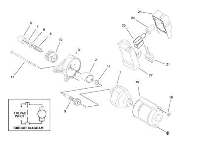 Starter Motor & Switch Housing Diagram and Parts List for 38176 8900001 - 8999999 Toro Snow Blower