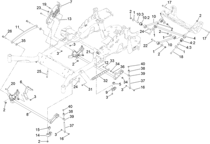 Deck Lift Assembly Diagram and Parts List for 74923TE (312000001-312999999)(2012) Toro Lawn Mower