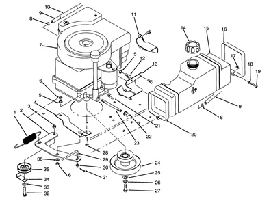 Engine Assembly Diagram and Parts List for 70140 3900001 - 3999999 Toro Lawn Tractor