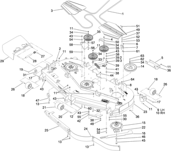 Deck Assembly Diagram and Parts List for 74274CP (311000001-311999999)(2011) Toro Lawn Mower