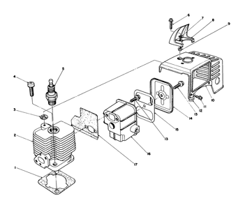 Cylinder & Muffler Assembly Diagram and Parts List for 51641 5000001 - 5999999 Toro Trimmer