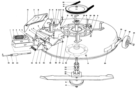Mower Assembly Diagram and Parts List for 56155 4000001 - 4999999 Toro Lawn Tractor