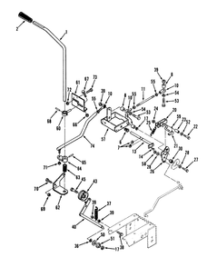 Clutch, Brake Motion Control Linkage Diagram and Parts List for 73421 3900001 - 3999999 Toro Lawn Tractor