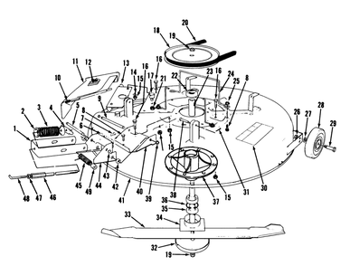 Mower Assembly Diagram and Parts List for 56145 0000001 - 0999999 Toro Lawn Tractor