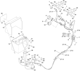Electrical Assembly Diagram and Parts List for 74534TE 418000000 - 999999999 Toro Lawn Tractor
