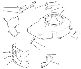 Blower Housing & Baffles Diagram and Parts List for 72064 7900001 - 7999999 Toro Lawn Tractor