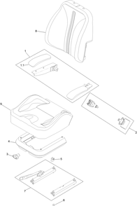 Seat Assembly Diagram and Parts List for 74492 407623893-999999999 Toro Lawn Tractor