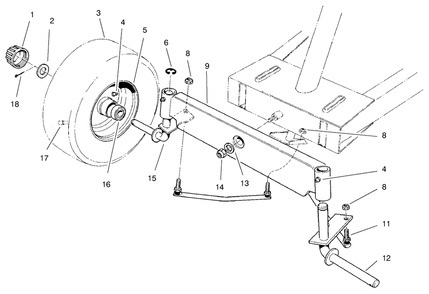 Front Axle Assembly Diagram and Parts List for 70122 9900001 - 9999999 Toro Lawn Tractor